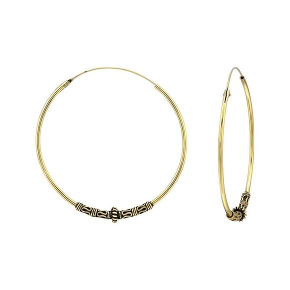 24k Gold Vermeil Large Hoop Earrings 45mm - Picture 1 of 8